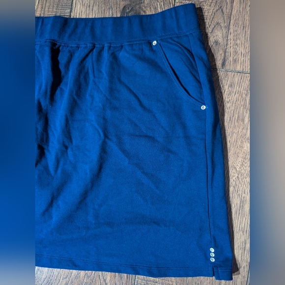 Quacker Factory Navy Blue Summer Fun Skort Medium Wash XLP Stone Embellish NWT - Picture 2 of 10
